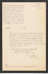k.k. naturhistorisches Hofmuseum, Intendanzakten 1885-1896 (Hauer), Aktenzahl Z.641/1889, Seite 1